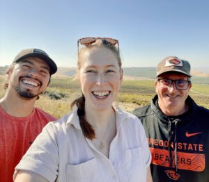 The combined itä and Devona winemaking team, Enrique Ibarra, Kelsey Albro Itämeri, and John Abbott.